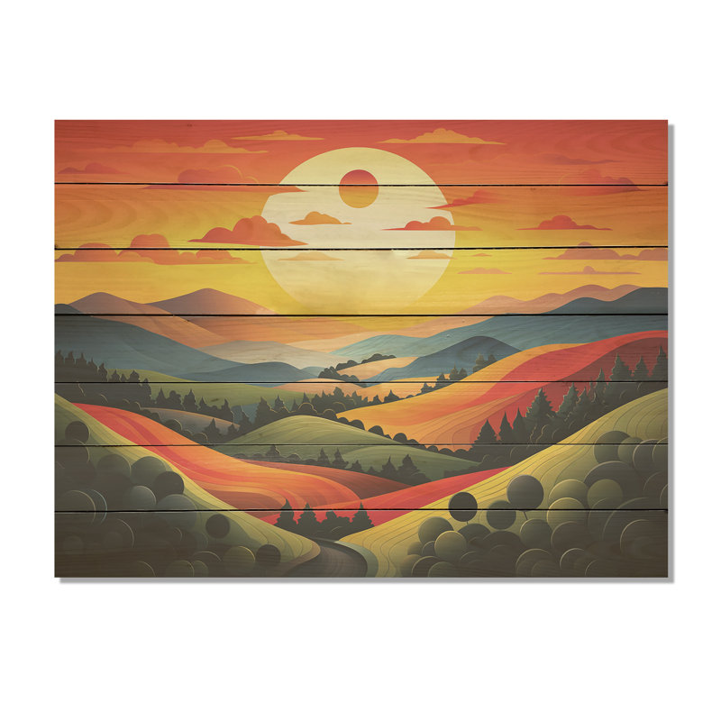 Multicolore audacieux côté campagne II - prairie sur bois, H 10 po x l 20 po