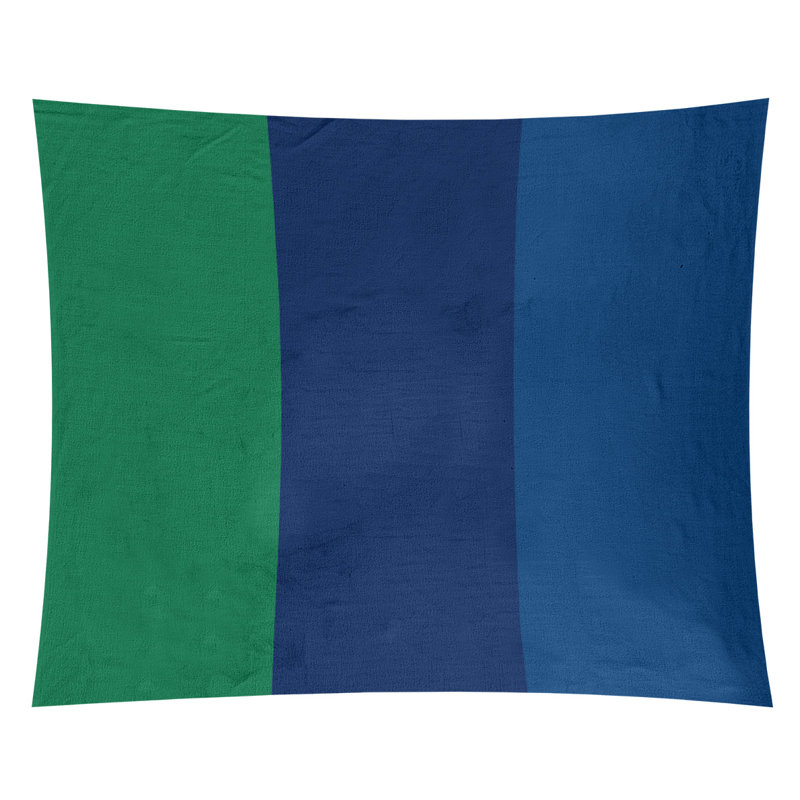 Tapisserie de polyester Vancouver, H 88 po x l 104 po, Vert / bleu / bleu foncé