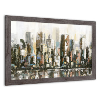 Paysage urbain réfléchissant - Peinture