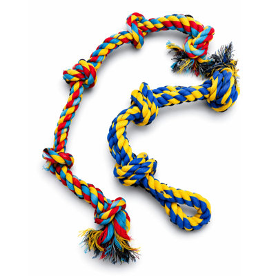 ProMounts 2-Pack Durable Cotton Rope Dog Toys Set for Tug of War & Chewing, Interactive Knot Rope Toys for Small, Medium & Large Dogs
