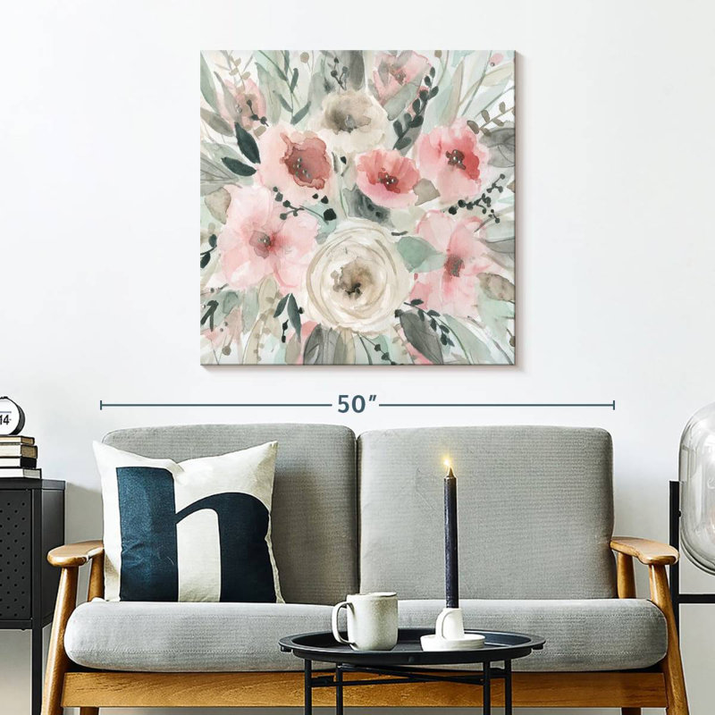 Avery jolie en rosé, H 30 po x l 30 po