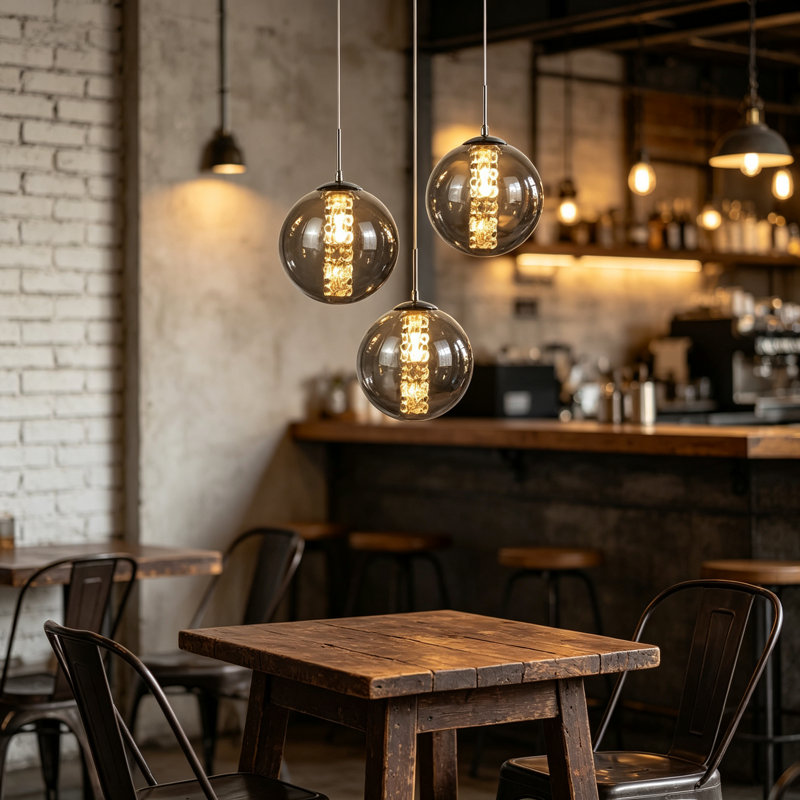 Amice Height-Adjustable 3-Light Pendant Light, Grey