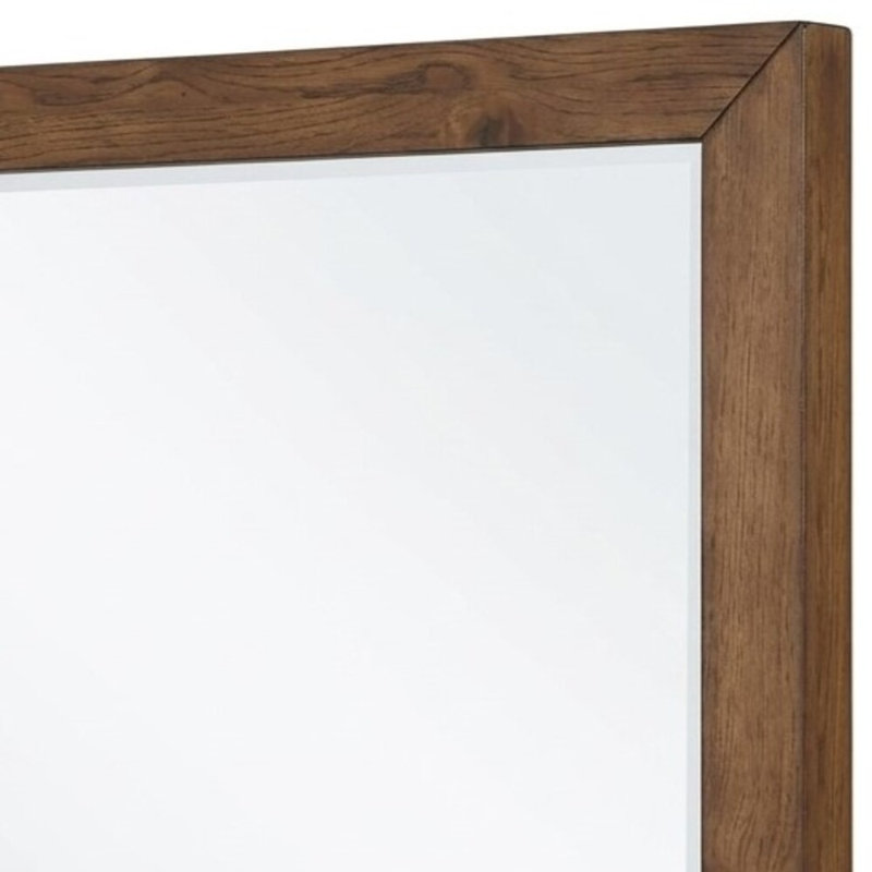Katerina Light Walnut 42 In. W X 35 In. H Transitional Rectangle Solid Wood Framed Mirror
