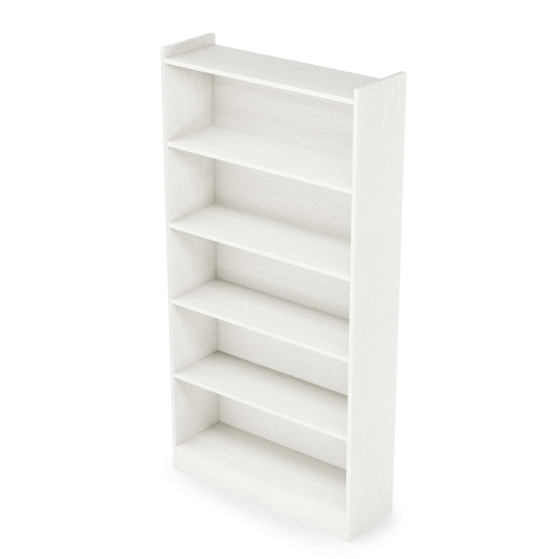 6-Tier Modern Library Bookshelf With Spacious Storage For Living Room, Office, And Bedroom, Durable And Stylish, White