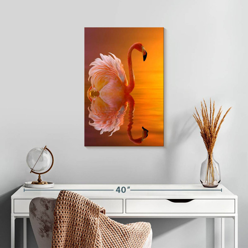Brampt Flamingo Water Reflection, 24" H x 16" W