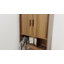 Armoire de rangement arquée au-dessus de la toilette avec 2 portes coulissantes et tablette réglable anti-basculement, blanc-130624471