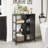 Bamboo Storage Cabinet with Door and 3 Open Shelves-1893637738