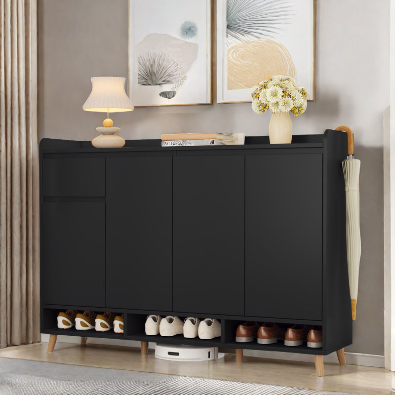 22 Pair Shoe Storage Cabinet, Black