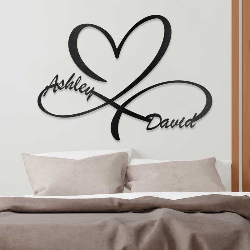 Cadeaux en forme de cœur pour l'amour, cadeau de mariage unique, enseignes en métal personnalisables, décorations murales dorées