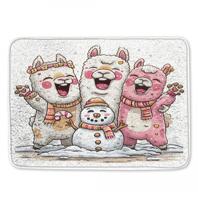 Tapis de bain Llamas avec bonhomme de neige