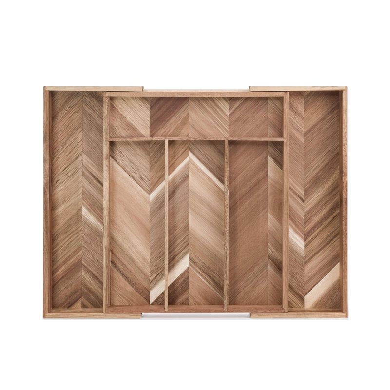 Solid Wood Rectangle Utensil Storage Set