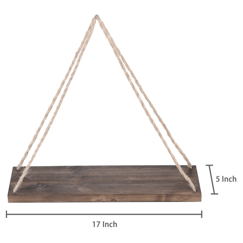 Mcspadden 2 Piece Triangle Solid Wood Floating Shelf, Brown