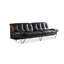Canapé modulaire noir en cuir véritable-129159961