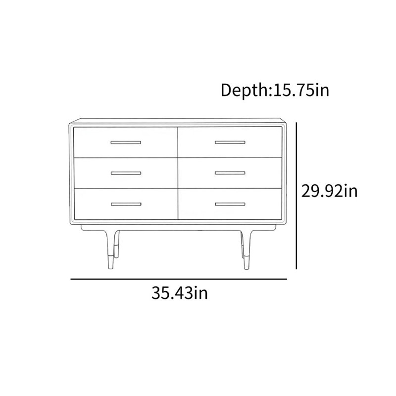 Commode d'appoint simple et moderne, 29.92" H x 35.43" W x 15.75" D
