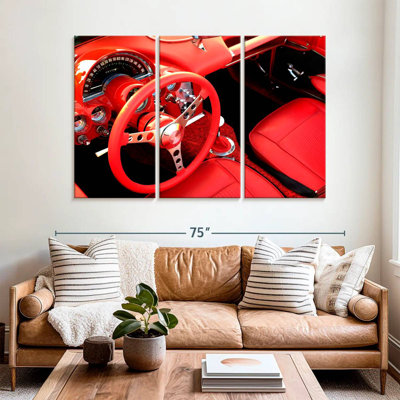 Intérieur de la voiture de sport Mehar - rouge