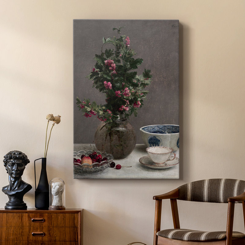 Imprimé floral rétro CCLVI - galerie Cavas sur mesure, H 27 po x l 18 po