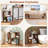 2 Pcs 3-tier Bookshelf Geometric Bookcase Side Table With Open Storage Display Shelf-1173997247