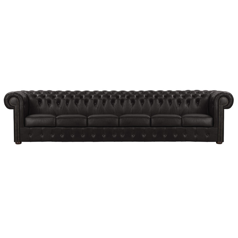 Tamico Genuine Leather Sofa, 6, Black