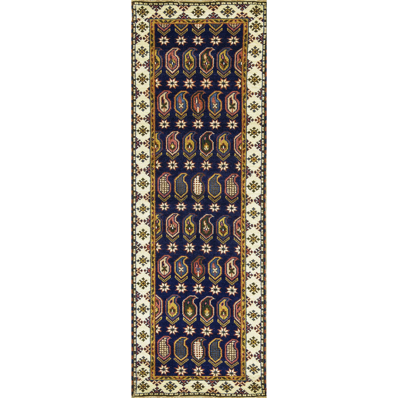Kazak Hand Woven Wool Paisley Area Rug