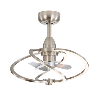 Petit ventilateur de plafond fermé 20 po avec lumière et télécommande, ventilateur de plafond sans lame à profil bas, 6 vitesses, 3 pales en ABS réversible et moteur silencieux