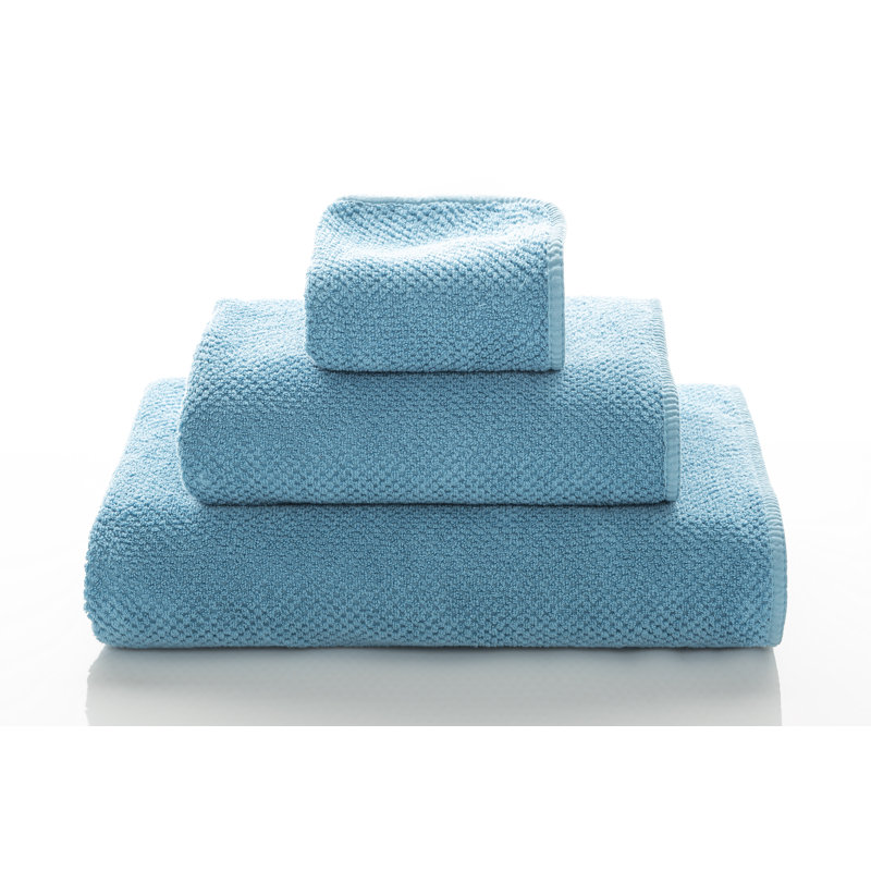 Bee Waffle Bath Towel, Petrol, Washcloth 1-Pack