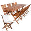  Ensemble de chaises pliantes en teck 9 pièces avec coussins bleus 9 pièces-1762464691-1841983494