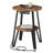 End Table With Charging Station, 2 USB ports, 2 Power Outlets, and 2-Tier Round Storage Shelves