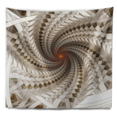 Tapisserie abstraite de motif de spirale de fractale blanche