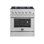 Cuisinière à double combustible 30 po en acier inoxydable Marco, 4 brûleurs, 4,32 pi³ Four à convection véritable