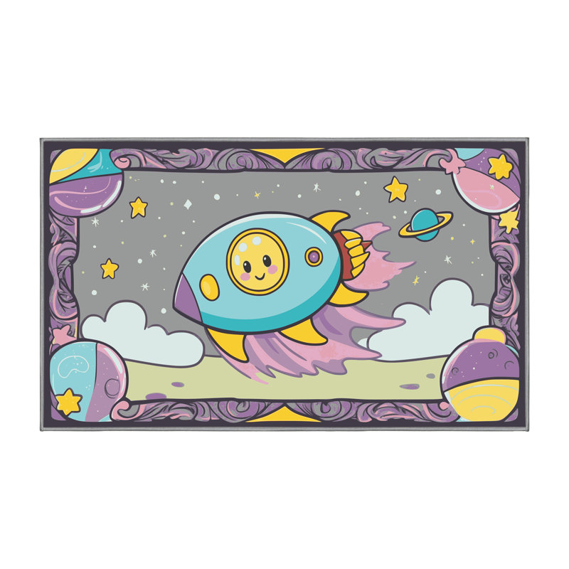 Tapis pour enfant Zoomie, Rectangle 7 pi x 9 pi