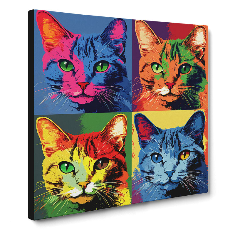Cat Pop Art - Print, 50cm H x 50cm W x 3cm D
