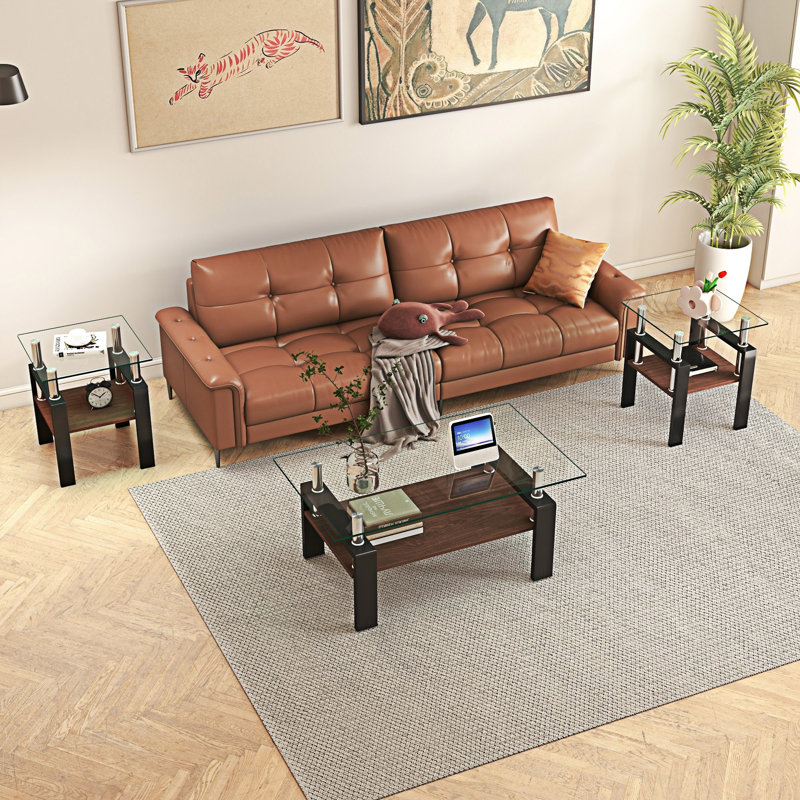 Ensemble de tables basses, Clair, Noir