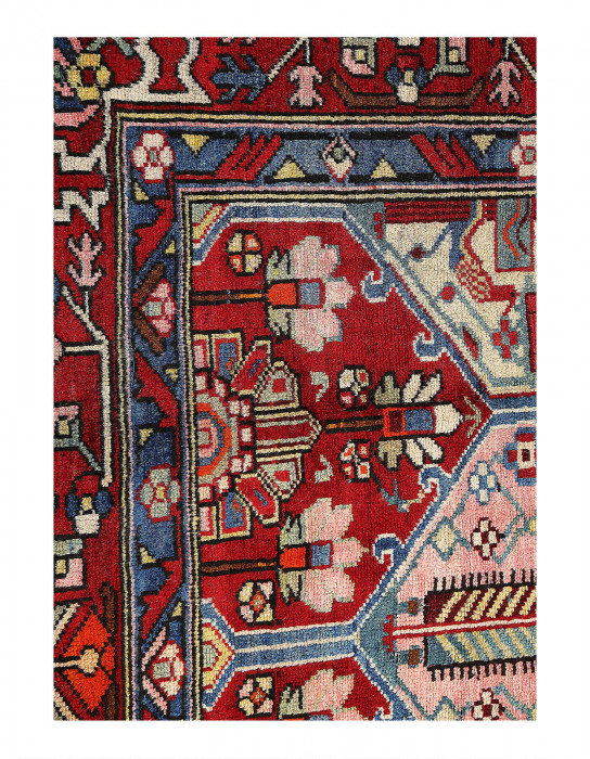 Persian antique bakhtiari rug 4'8"x7'3"