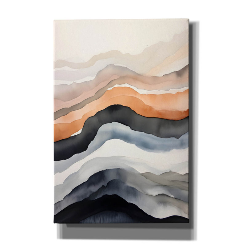 "Black & Beige Landscape 9" par Petals Prints Design, H 18 po x l 12 po x P 0,75 po