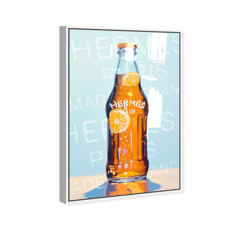 Oliver Gal Refreshing Summer Quencher Fashion and Glam - Hand-Applied Glass Coat Framed Canvas Art, White, 24" H x 16" W