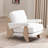 Thickly Padded Linen Solid Wood Armchair-243090313
