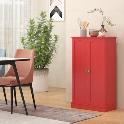 Armoire de cuisine garde-manger, armoire de cuisine autoportante avec 12 tablettes de porte, portes doubles, étagère à 5 niveaux et tablettes réglables