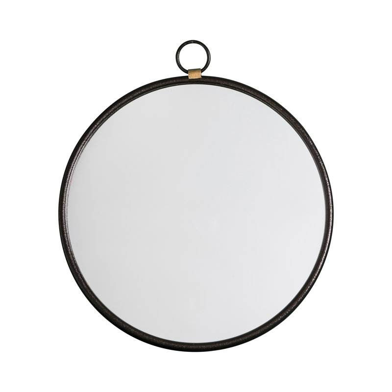 Aahil Metal Flat Wall Mirror, Black