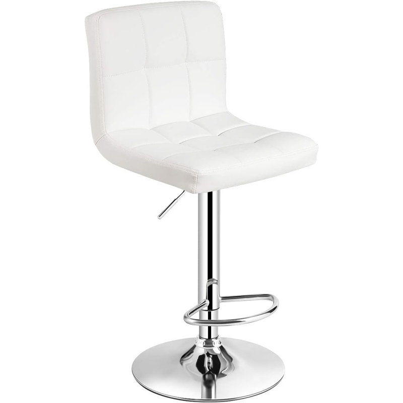 Tabouret de bar moderne pivotant et réglable en cuir synthétique avec dossier pour sièges de comptoir