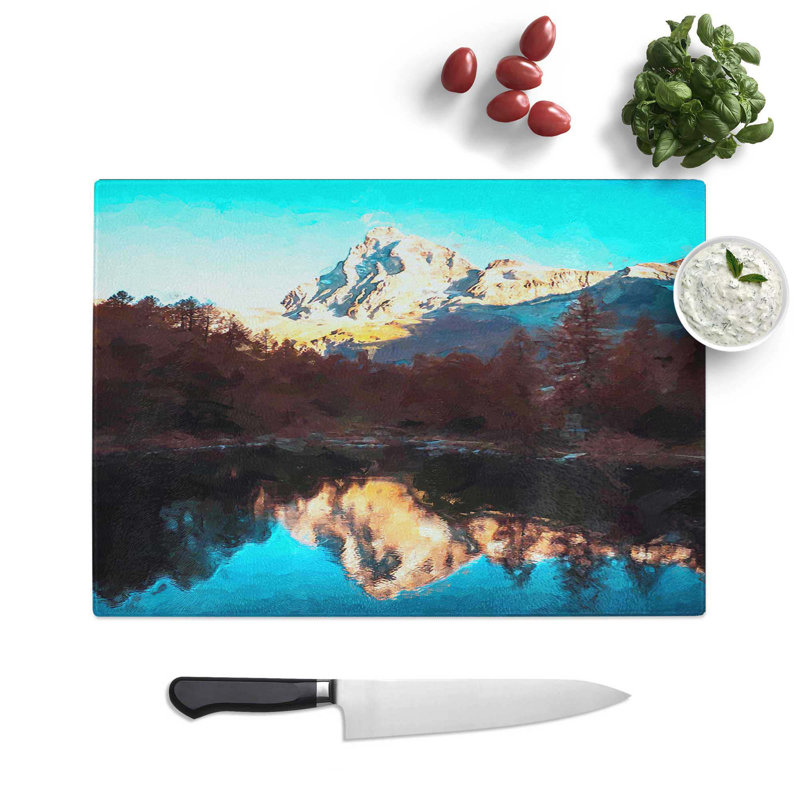 Glass Matterhorn Mountain in Switzerland in Abstract Chopping Board, 28.5 cm W x 20 cm L