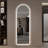 65" X 21" LED Full Length Wall Mirror, Symmetrical Arch Design With Frosted Glass Border, Dimmable 3 Color Temperature Lighting, Copper-Free Silver Glass, Hardwired Or Plug-In