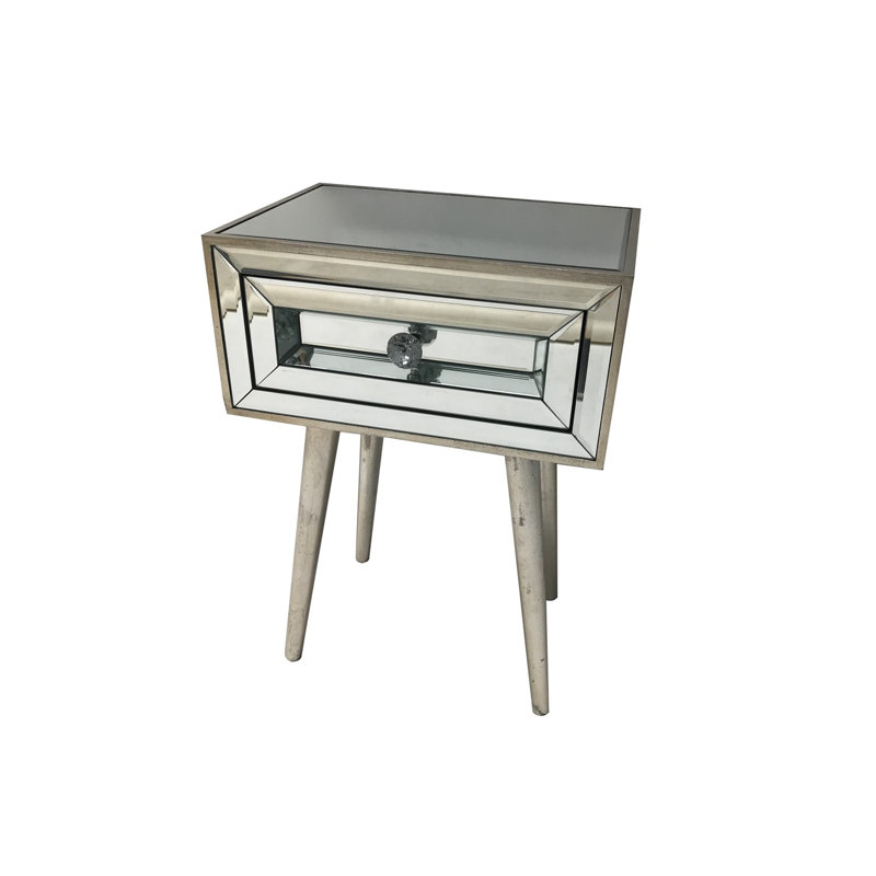Ebony 46cm W Solid Wood Bedside Table