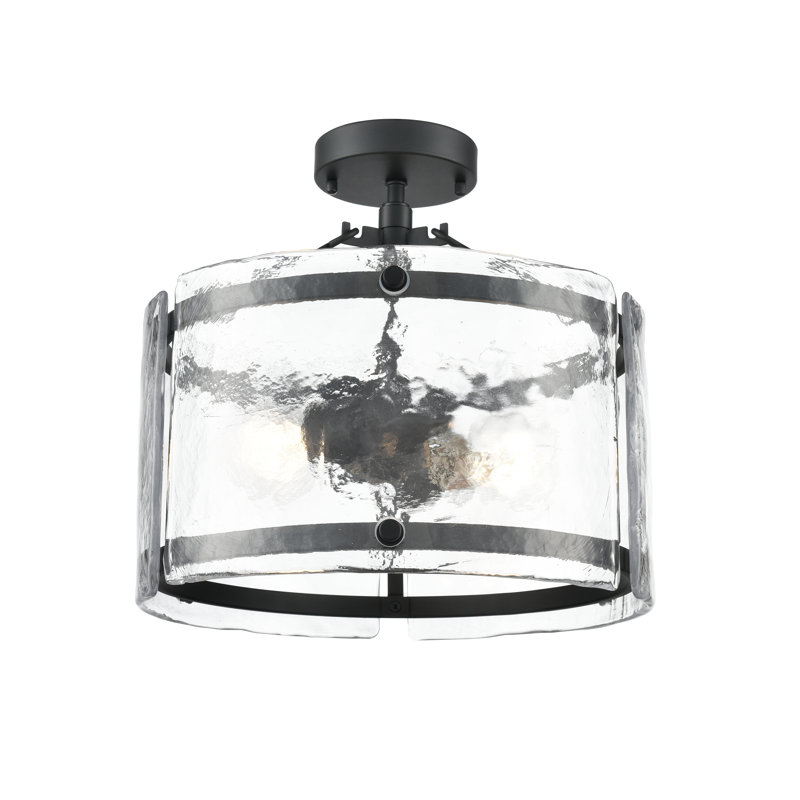 Plafonnier semi-encastré 2 lumières Bennetti, Noir mat
