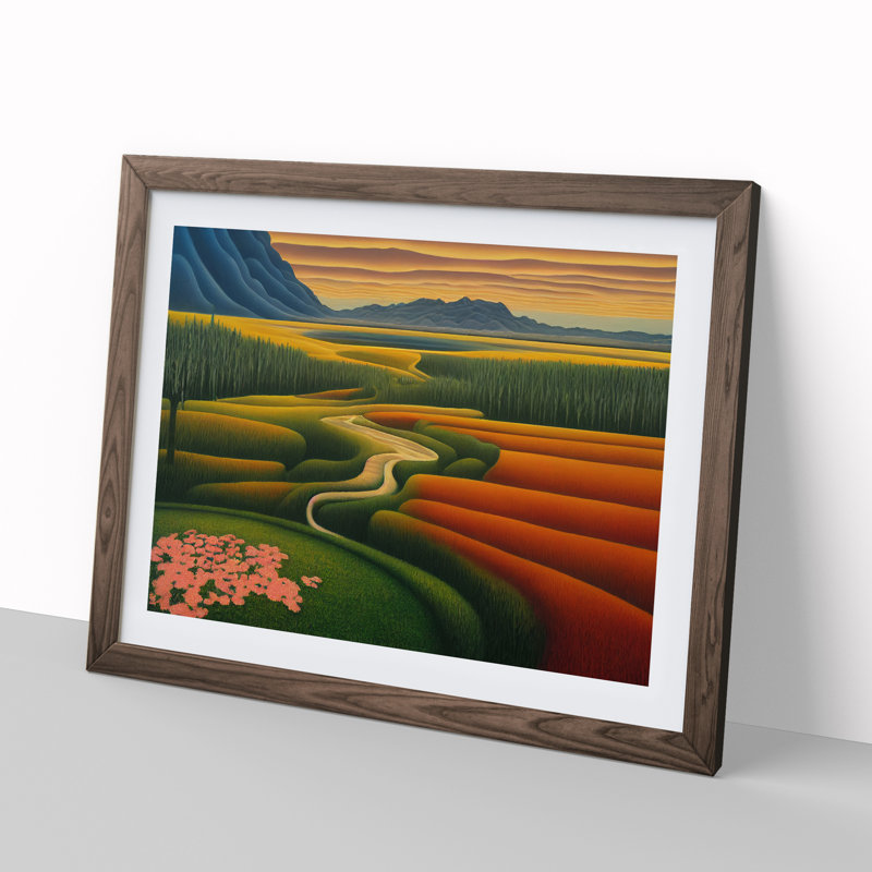 Spellbinding Spring Meadow Landscape - Framed Print, 34cm H x 46cm W x 2cm D, Walnut Framed