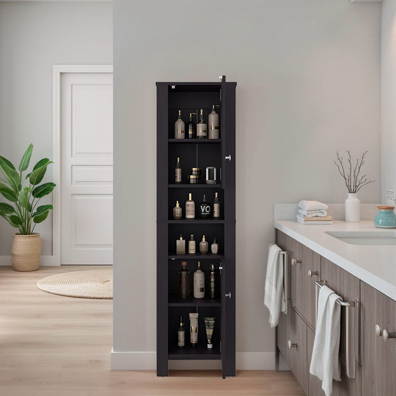 Armoire de salle de bain Vanessa avec rangement auxiliaire moderne et rangement autoportant
