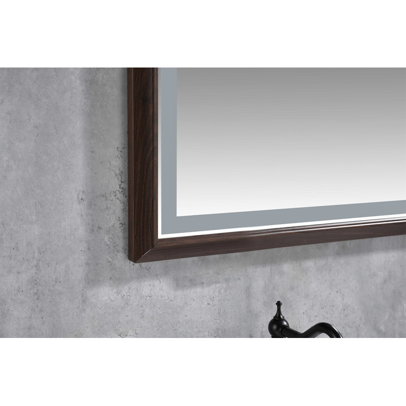 Miroir de salle de bain 60 "x 48" à DEL avec cadre en aluminium, 48 po x 60 po