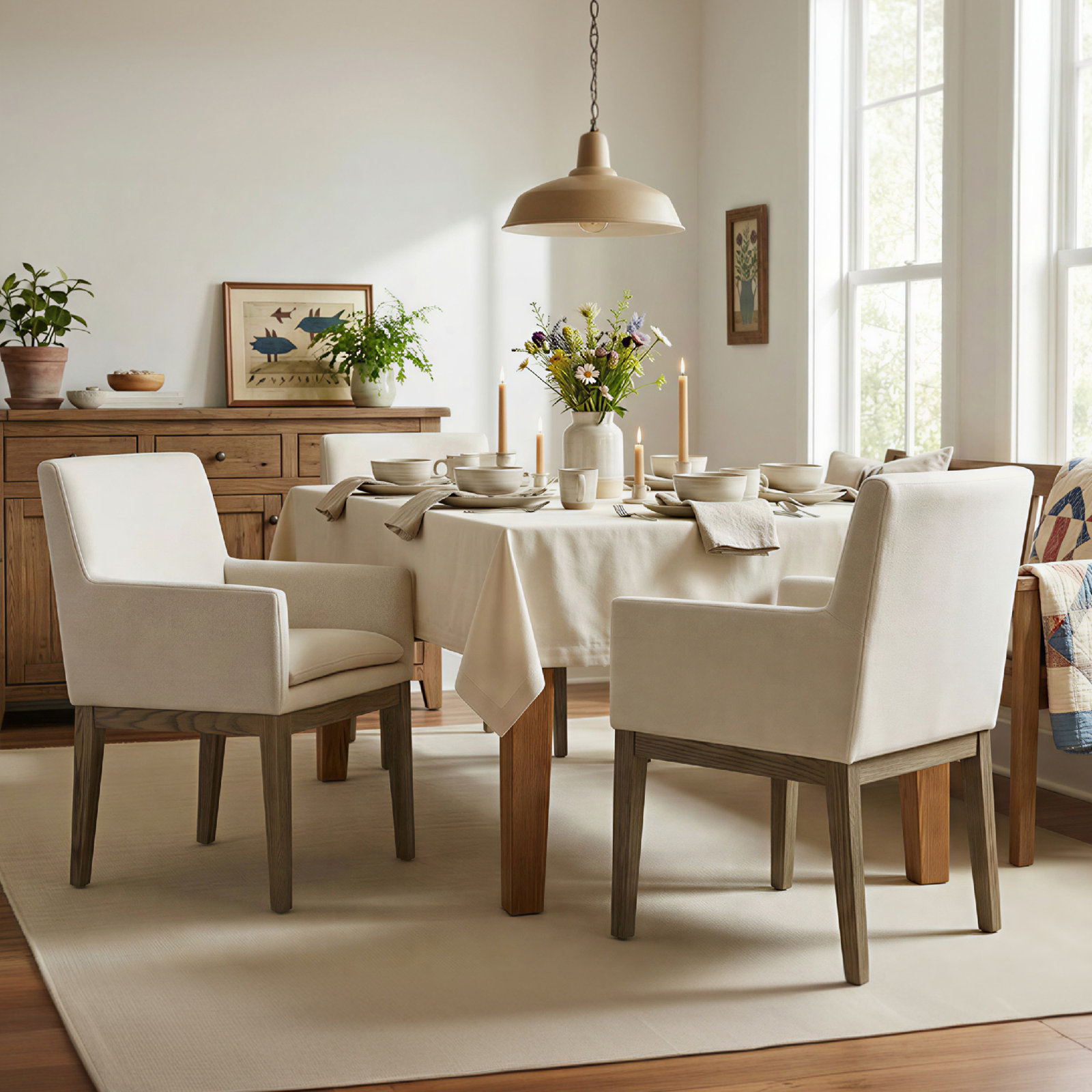Bethea Dining Armchair, Performance Linen Effie Linen