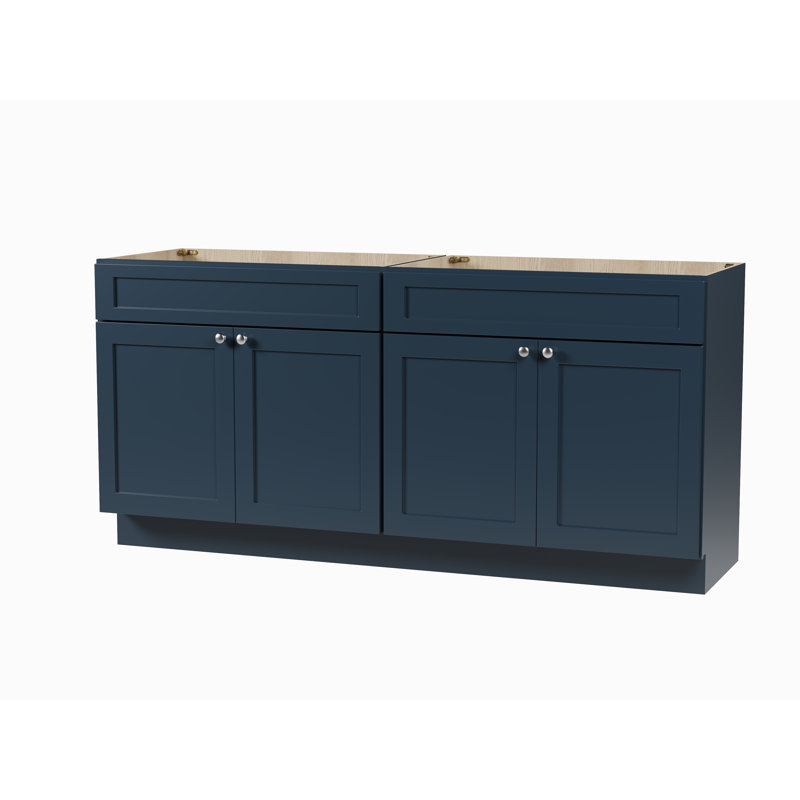 Base de meuble-lavabo double 72 po Disar, Bleu