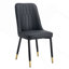 Chaises de salle à manger et de salon noires. Ensemble de 2 pièces en polyuréthane et pieds en métal, convenant à la cuisine, au salon et à la salle à manger