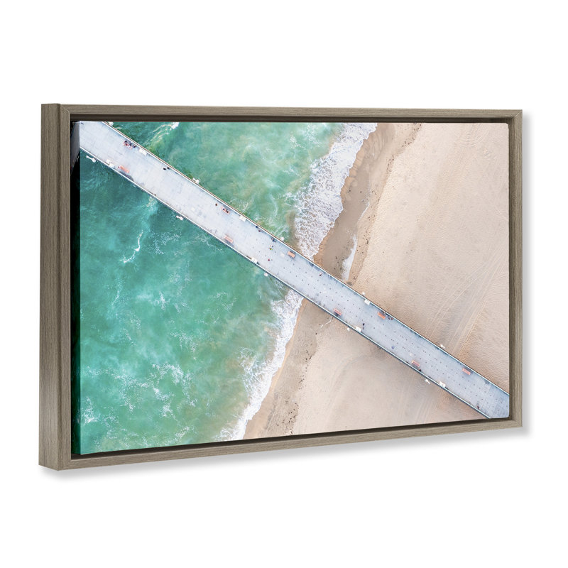 Cadre flottant, vue aérienne de la plage, conception de Jeff Poe, photographie, Cadre flottant orme Montalcino
